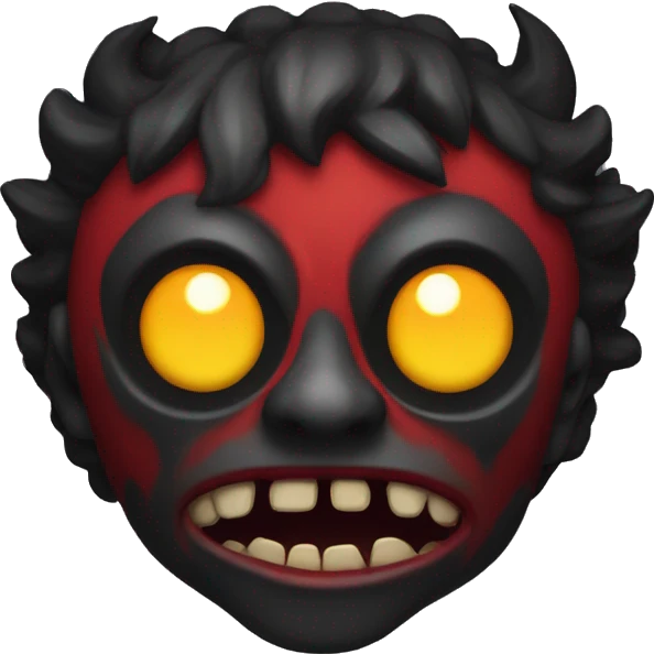 demon with yellow eyes and black and red face emoji
