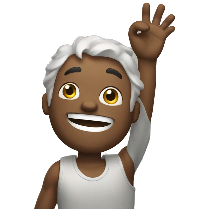 happy guy waving emoji