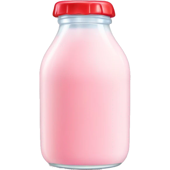 Strawberry milk in bottle soft coquette  emoji