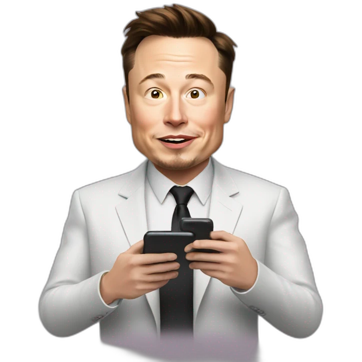 elon musk using a phone emoji