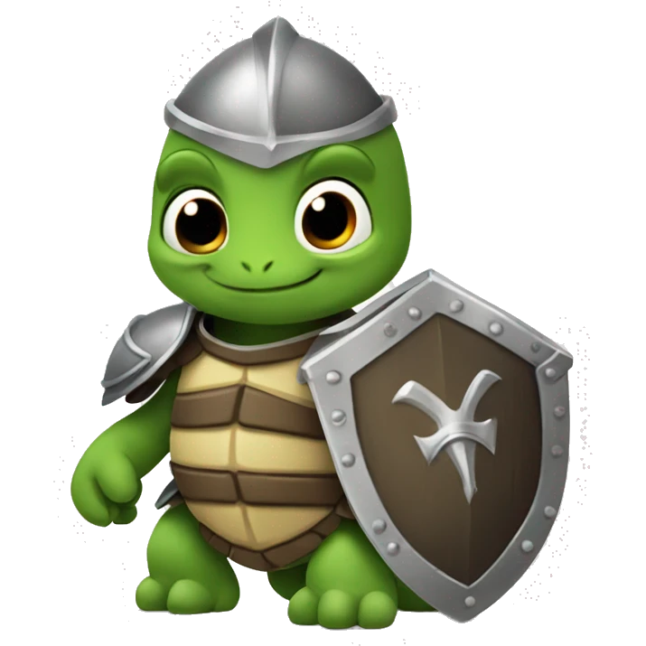 cute turtle as a knight emoji