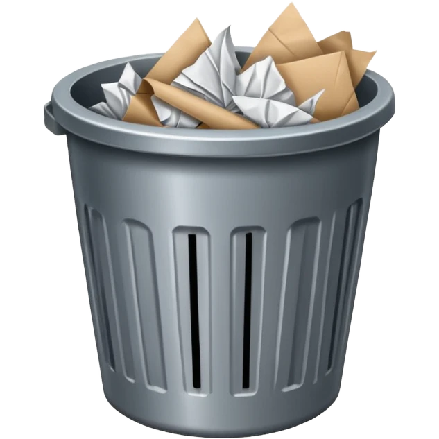 trash bin with paper emoji
