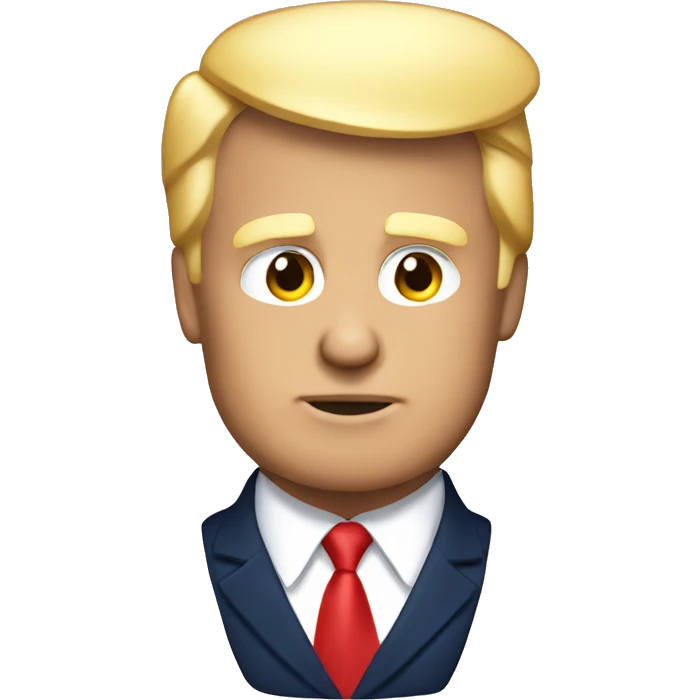 Donald Trump with navy suit and red tie  emoji