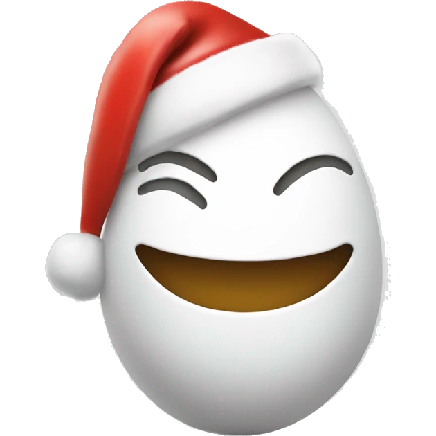 Smiling egg in Santa hat emoji