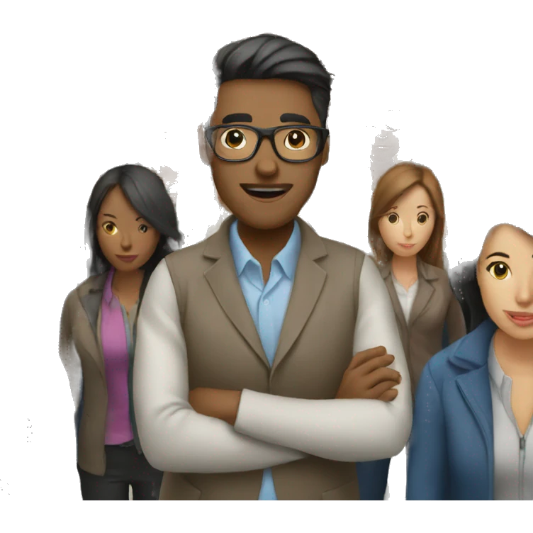 a marketing specialist in the middle of a crowded city emoji