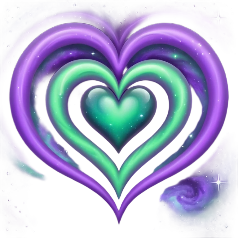 green and purple galaxy heart emoji