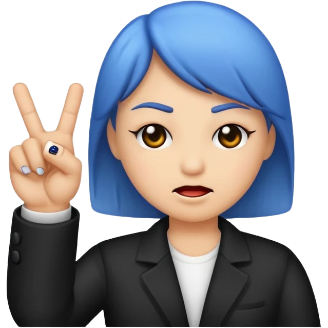 A baddie showing middle finger  emoji