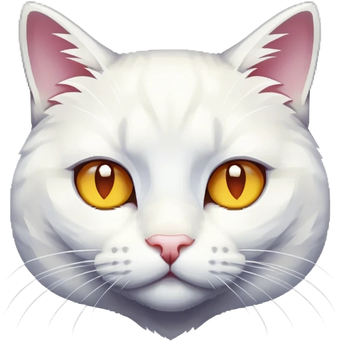low quality pixelated white cat emoji