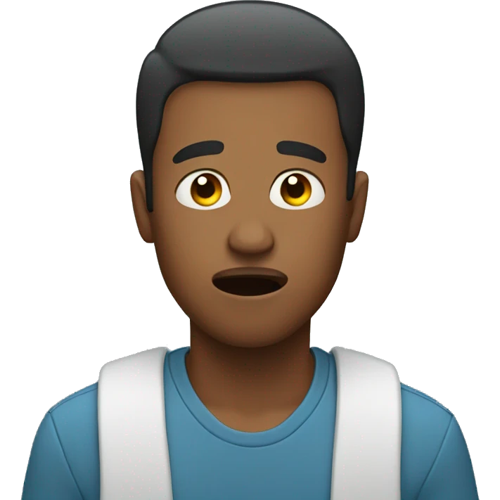 Guy holding his breath emoji