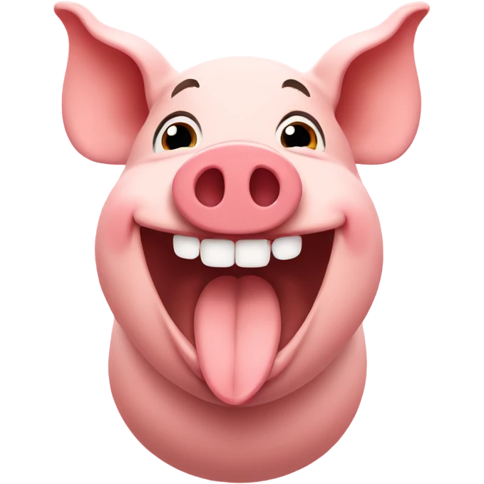 Pig laughing with hearts emoji