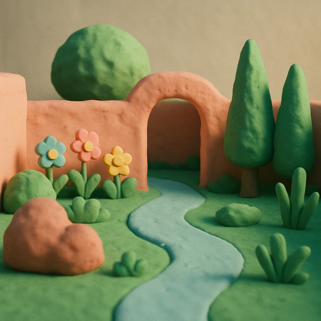 soft pastel clay look walled garden emoji
