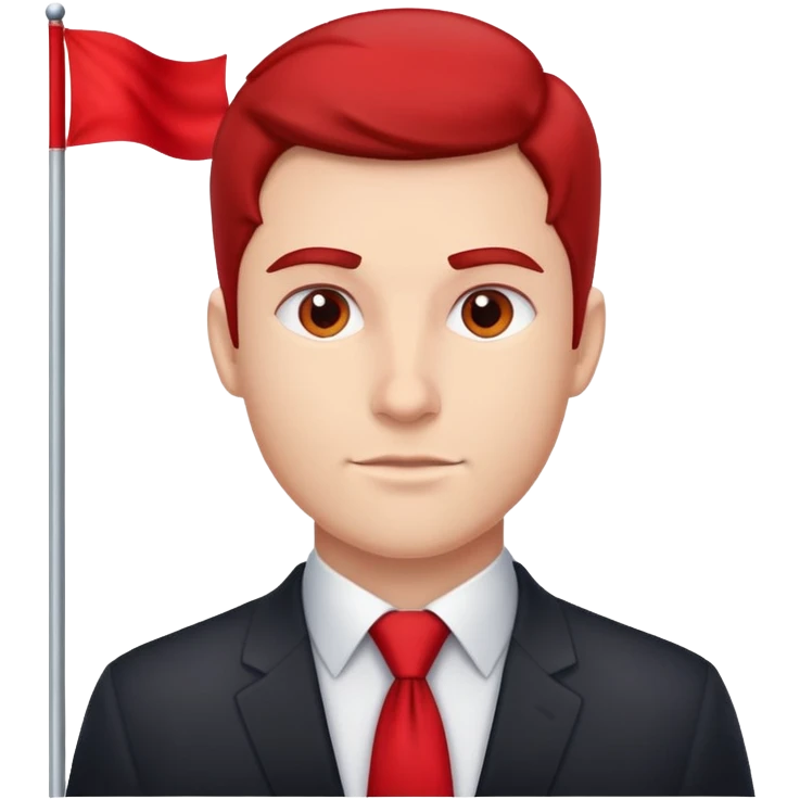 tie man red flag emoji