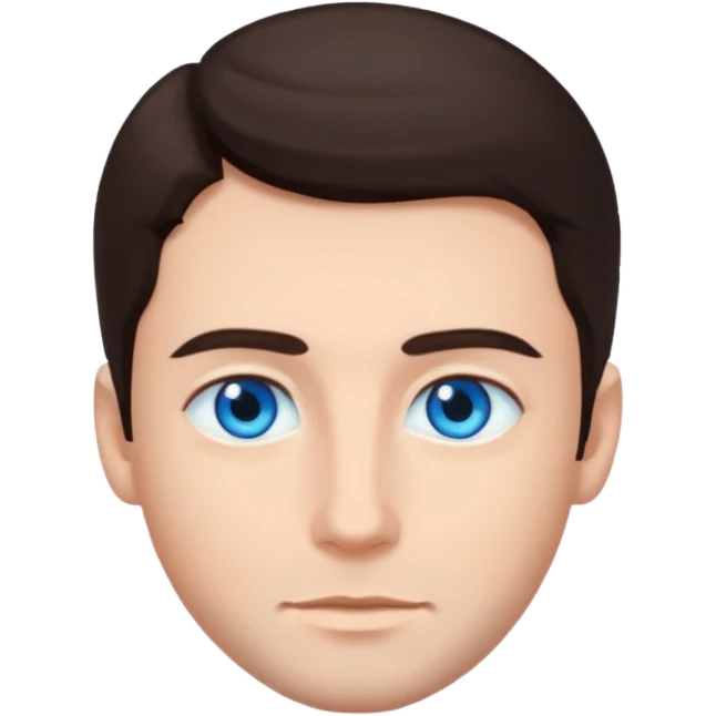 homme yeux bleu azur cheveux brun foncé emoji