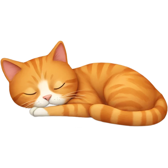 Ginger cat sleeping emoji