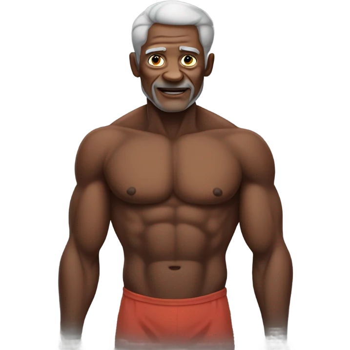 muscular old black man shirt off emoji