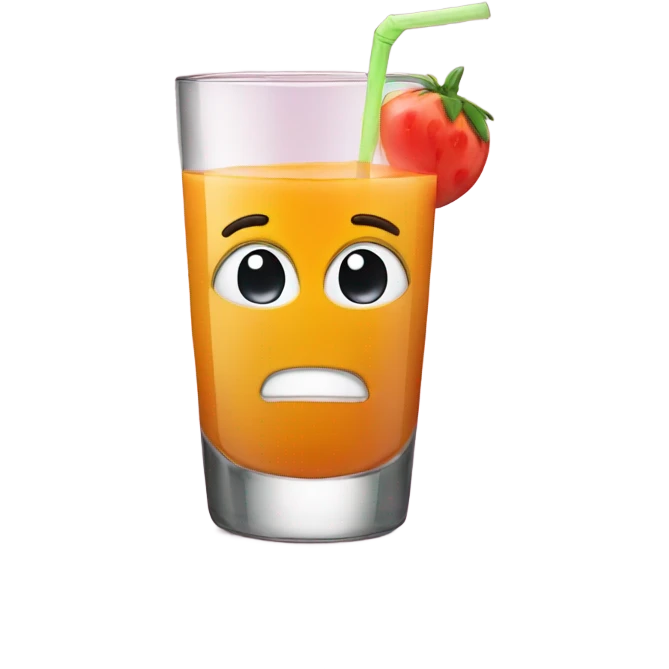 Juice with a face emoji