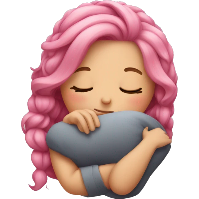 Pink hair girl sleeping emoji