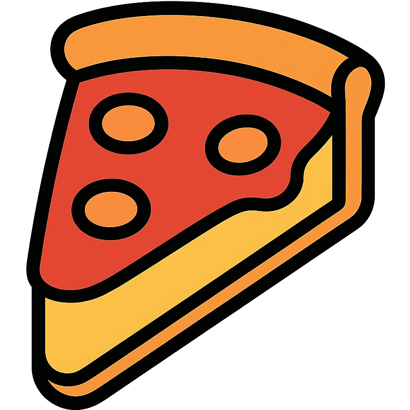 colored icon of a Chicago deep dish pizza slice emoji