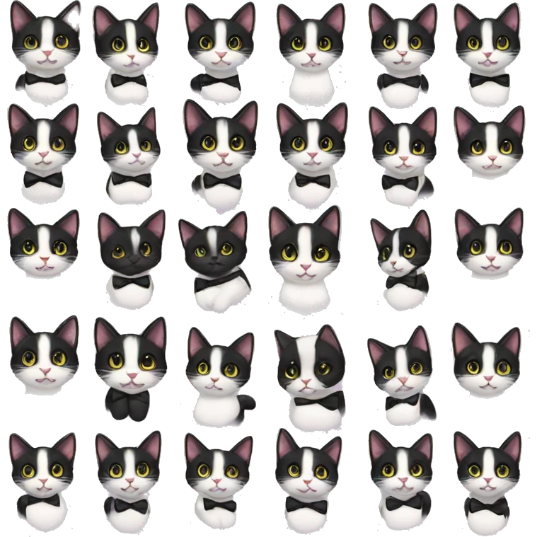 1000 tuxedo kittens emoji