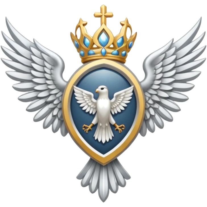 holy saint emblem with silver or white wings  emoji