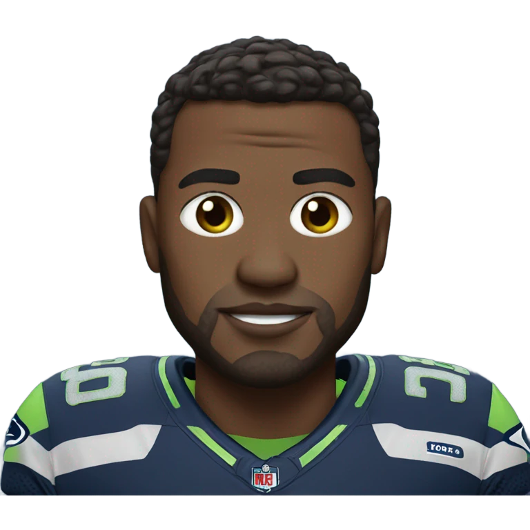 Man wearing Seahawks jersey emoji