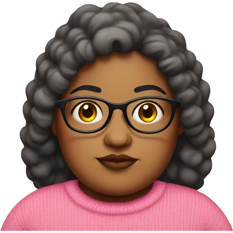 Fat girl with thick glasses in pink jumper  emoji