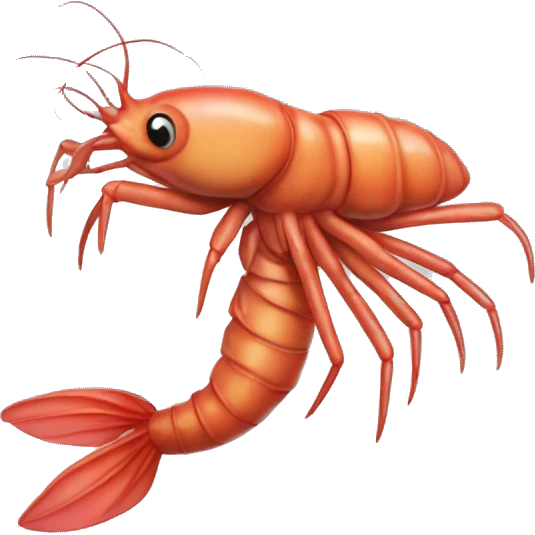 anthropomorphic shrim emoji