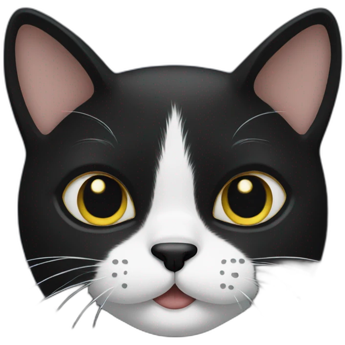 Black cat with white moustache emoji