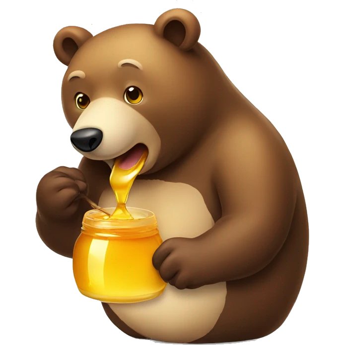 Bear eating honey emoji