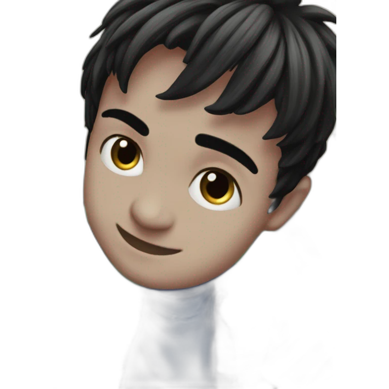 confident black-haired boy smiling emoji