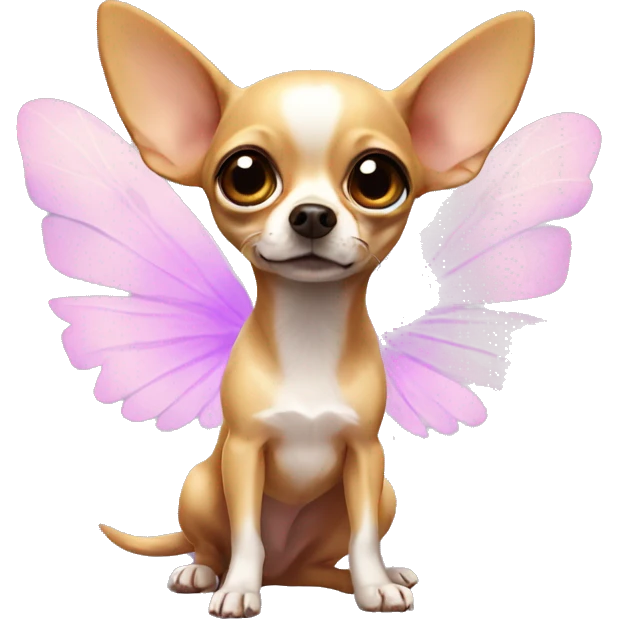 chihuahua with fairy wings and big eyes  emoji