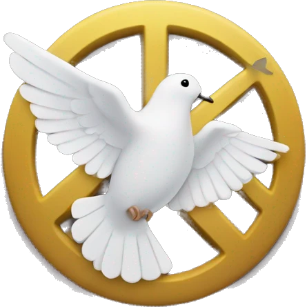 peace symbol with a dove and peacekeeper writi emoji