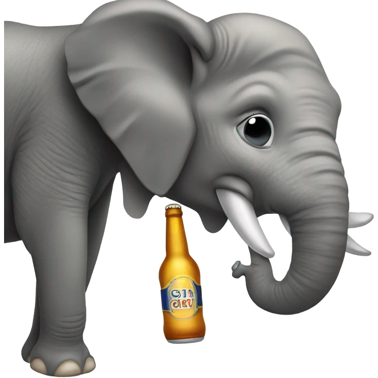 Elephant drinking beer emoji
