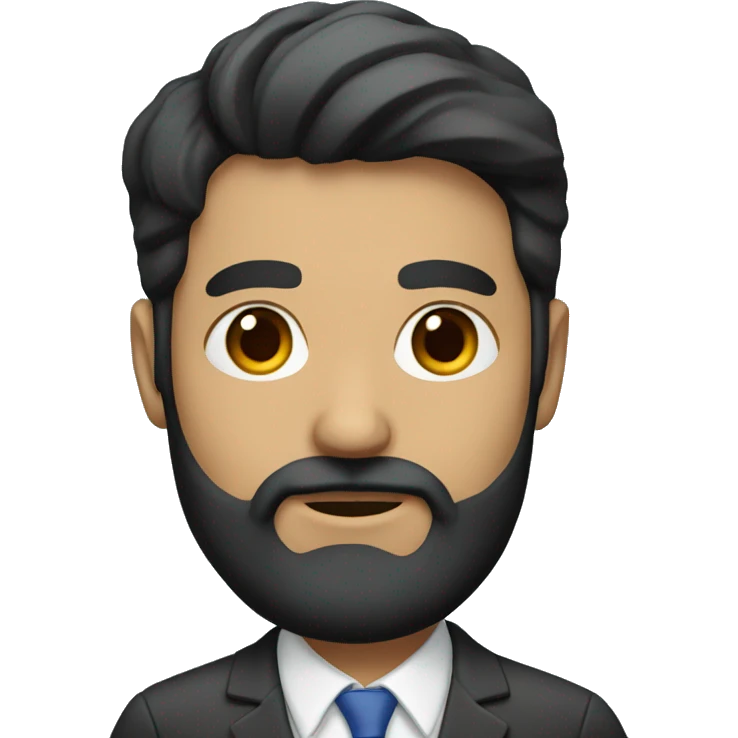 a teacher with black hair and beard  emoji