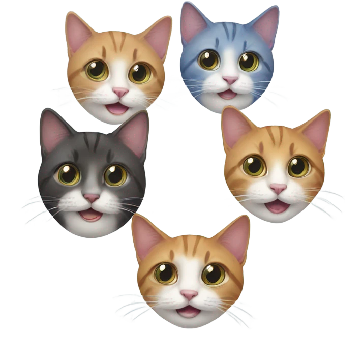 Four headed cat  emoji