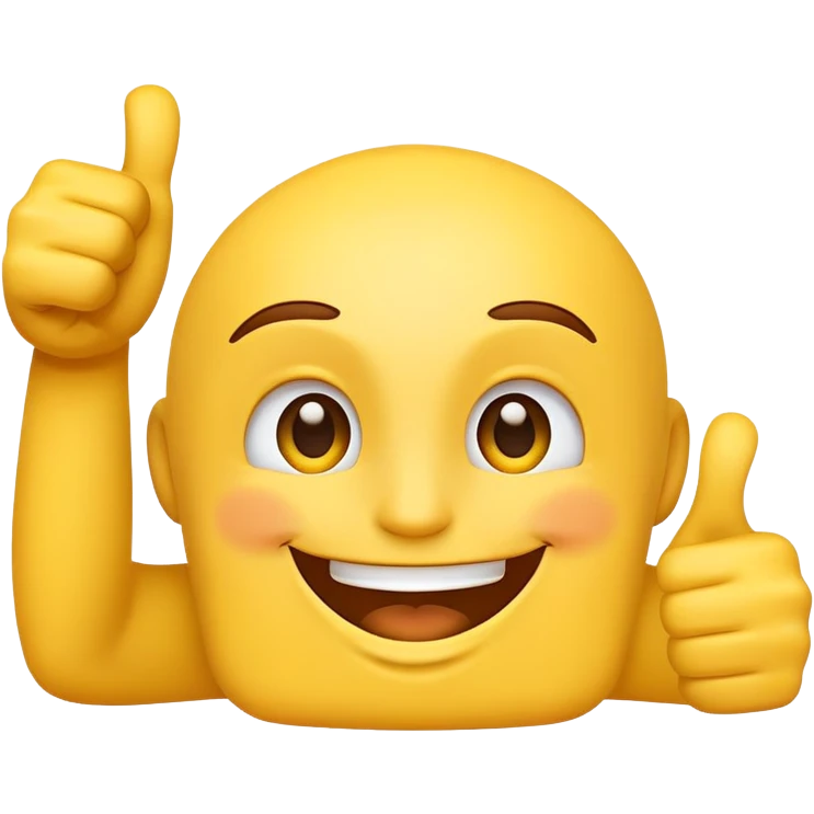 happy face with 2 thumbs up emoji