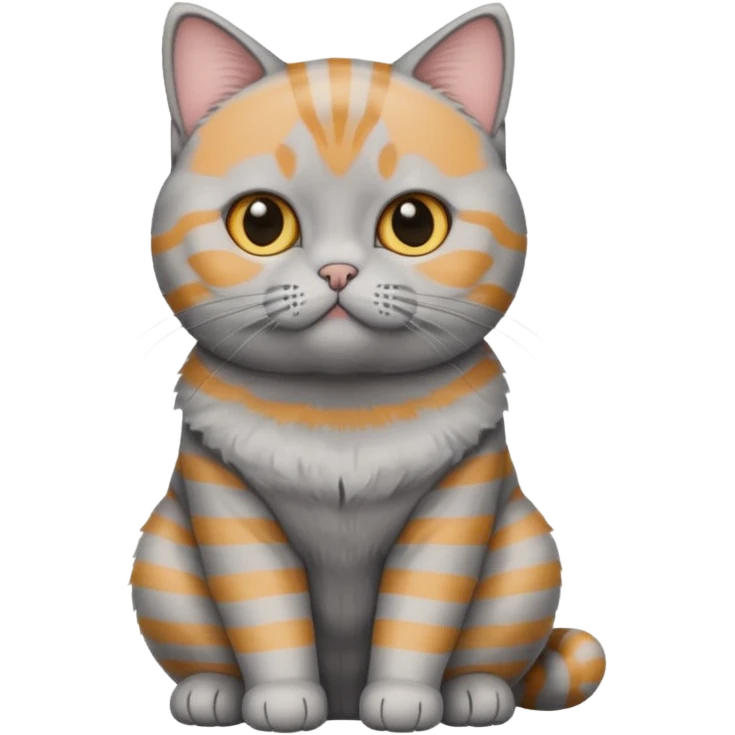 Generate an emoji of a British Shorthair cat with a gray stripe emoji