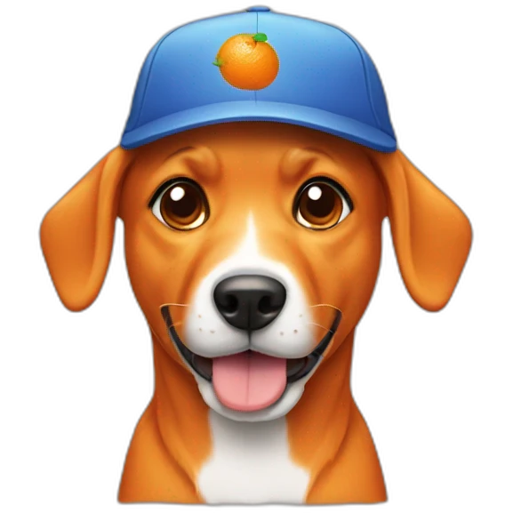 orange dog with cap emoji