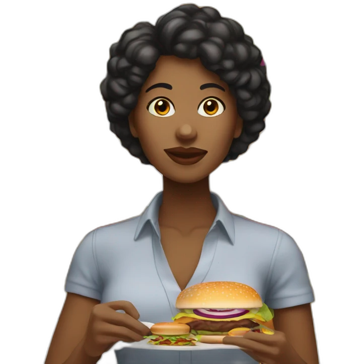 black-woman-with-burguer emoji