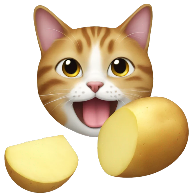 Cat eating potato emoji