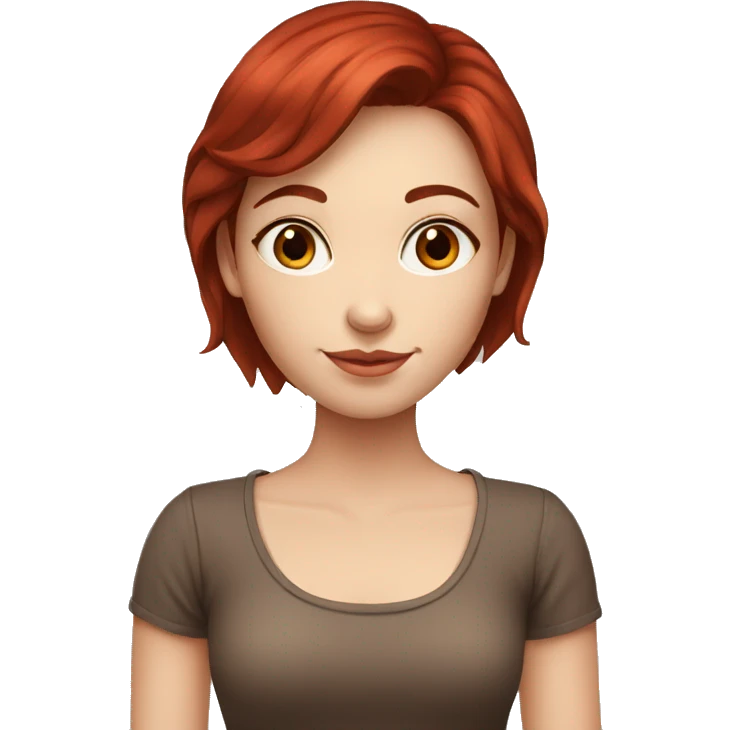Beautiful Fair skin colour girl with dark red hair colour emoji