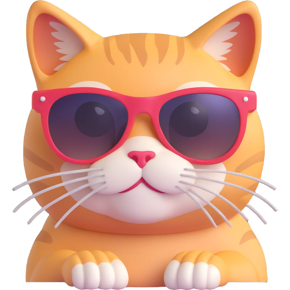 A cat wearing sunglasses emoji