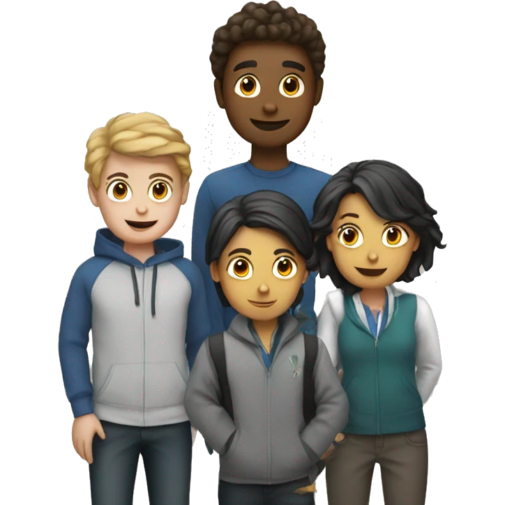 three students talking emoji