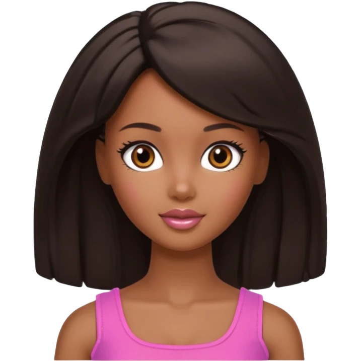 Black Barbie doll head türk🇹🇷 emoji