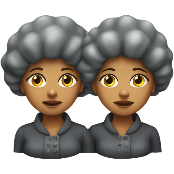 two sister with heads as oysters emoji