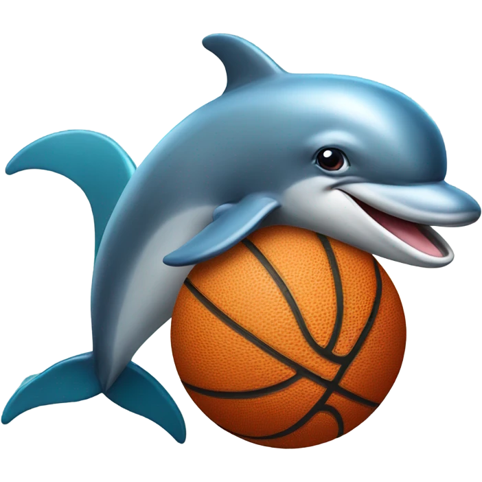 Dolphin with a basketball emoji