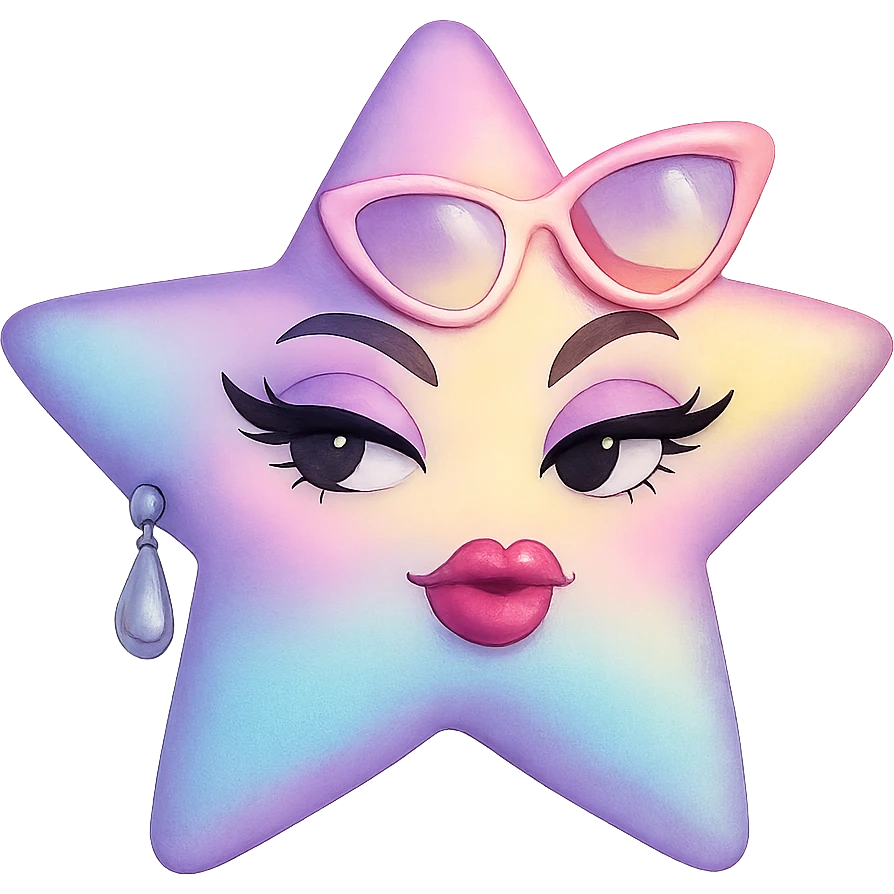 tiny pastel gradient star, glamorous and stylish, no background emoji