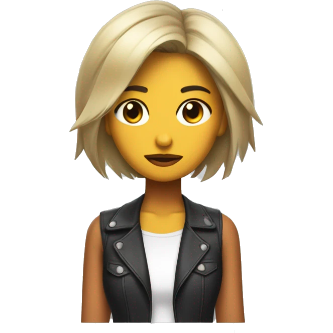 Chica morocha con mechas rubias emoji