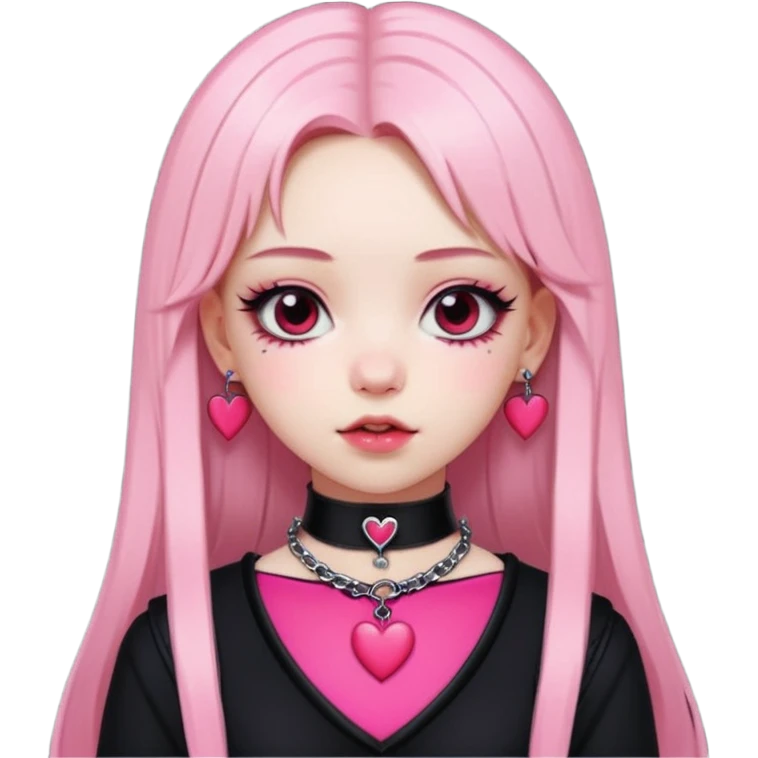 BLACKPINK-inspired gothic clothes ,  hearts, black and pink, cute,  emoji