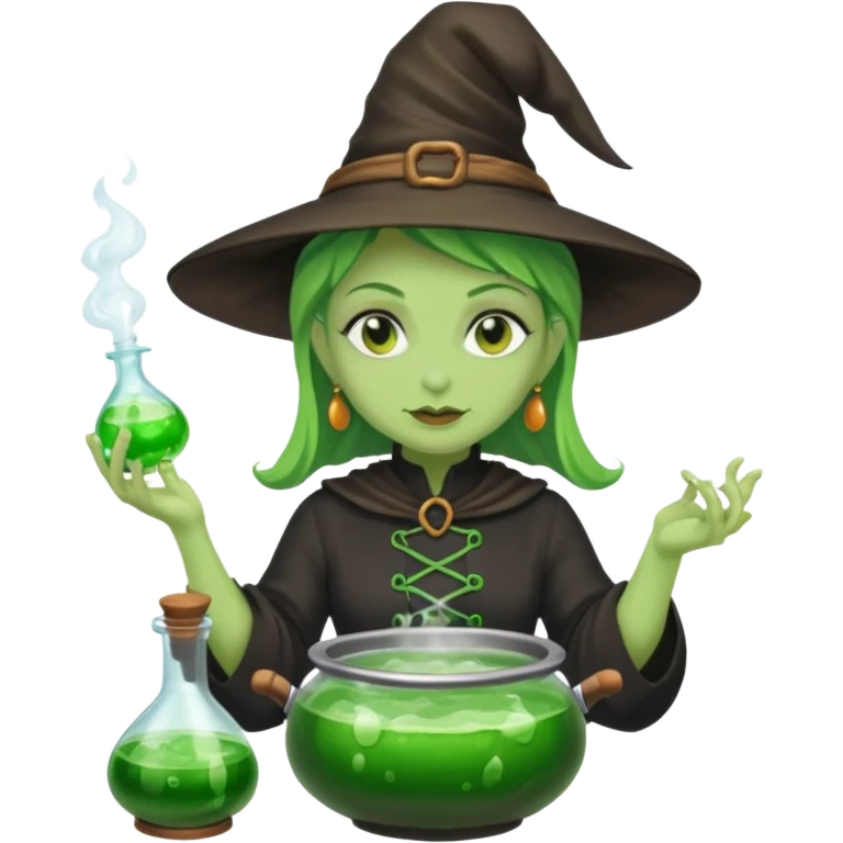 green witch cooking potion emoji